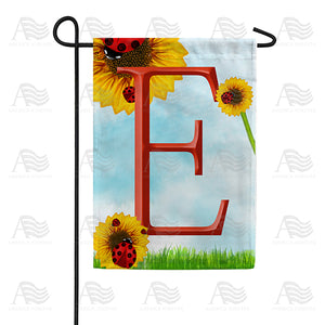 Ladybugs and Sunflowers Monogram Garden Flag