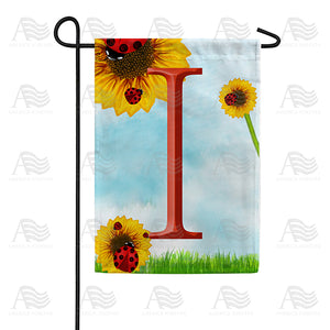 Ladybugs and Sunflowers Monogram Garden Flag