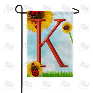 Ladybugs and Sunflowers Monogram Garden Flag