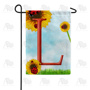 Ladybugs and Sunflowers Monogram Garden Flag