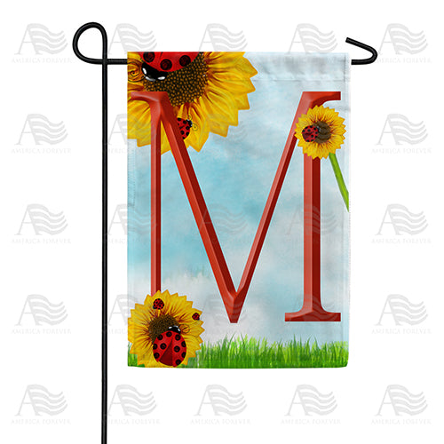 Ladybugs and Sunflowers Monogram Garden Flag