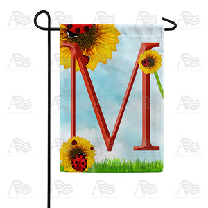 Ladybugs and Sunflowers Monogram Garden Flag