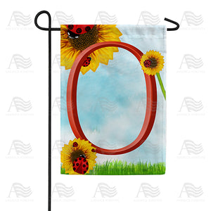 Ladybugs and Sunflowers Monogram Garden Flag