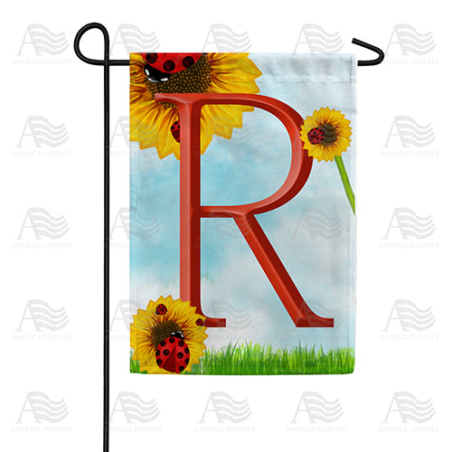 Ladybugs and Sunflowers Monogram Garden Flag