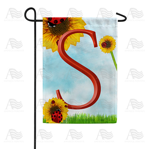 Ladybugs and Sunflowers Monogram Garden Flag