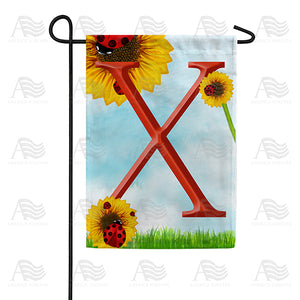 Ladybugs and Sunflowers Monogram Garden Flag