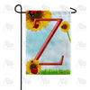 Ladybugs and Sunflowers Monogram Garden Flag