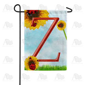 Ladybugs and Sunflowers Monogram Garden Flag