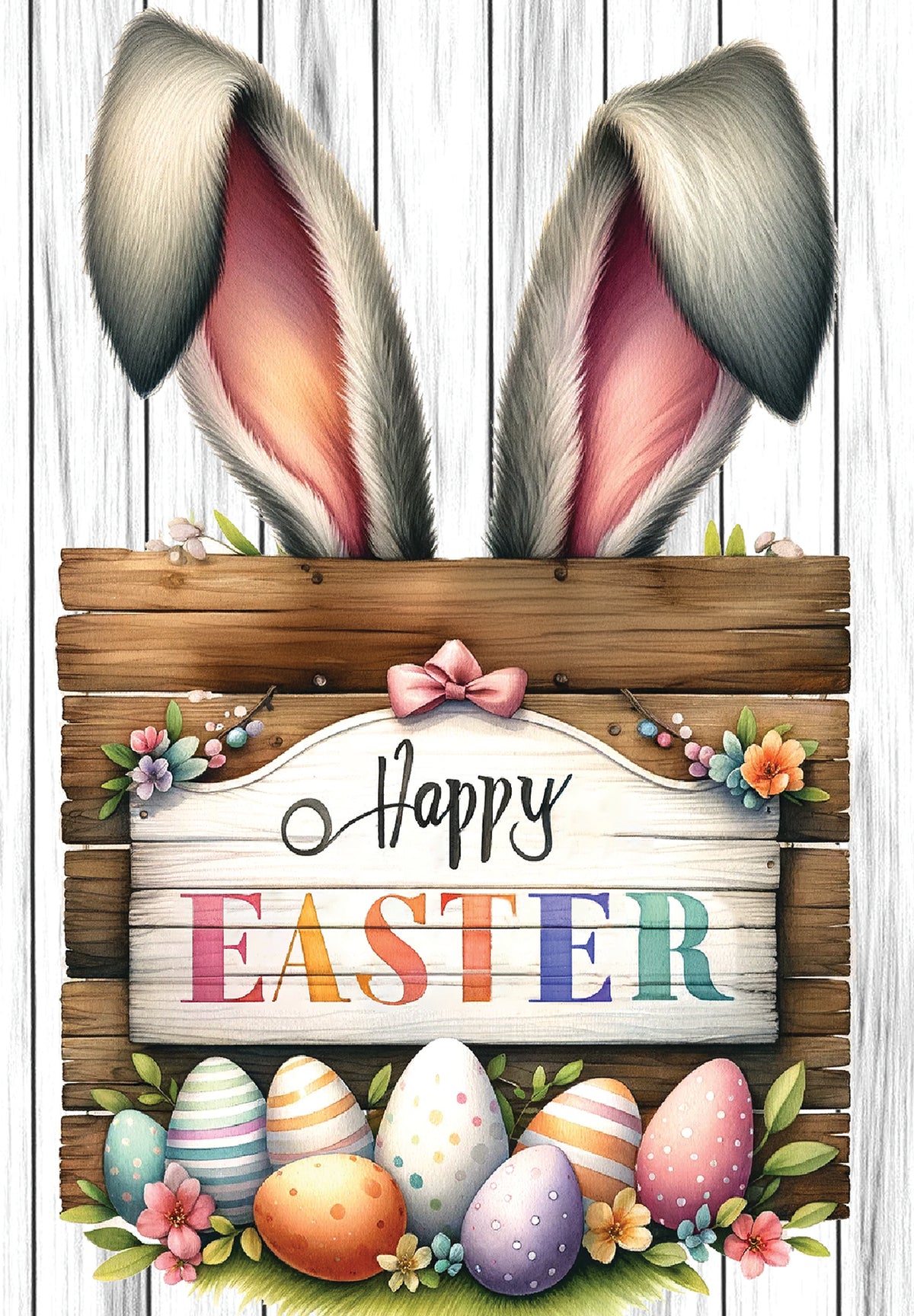 Easter Bunny Surprise Double Sided Garden Flag