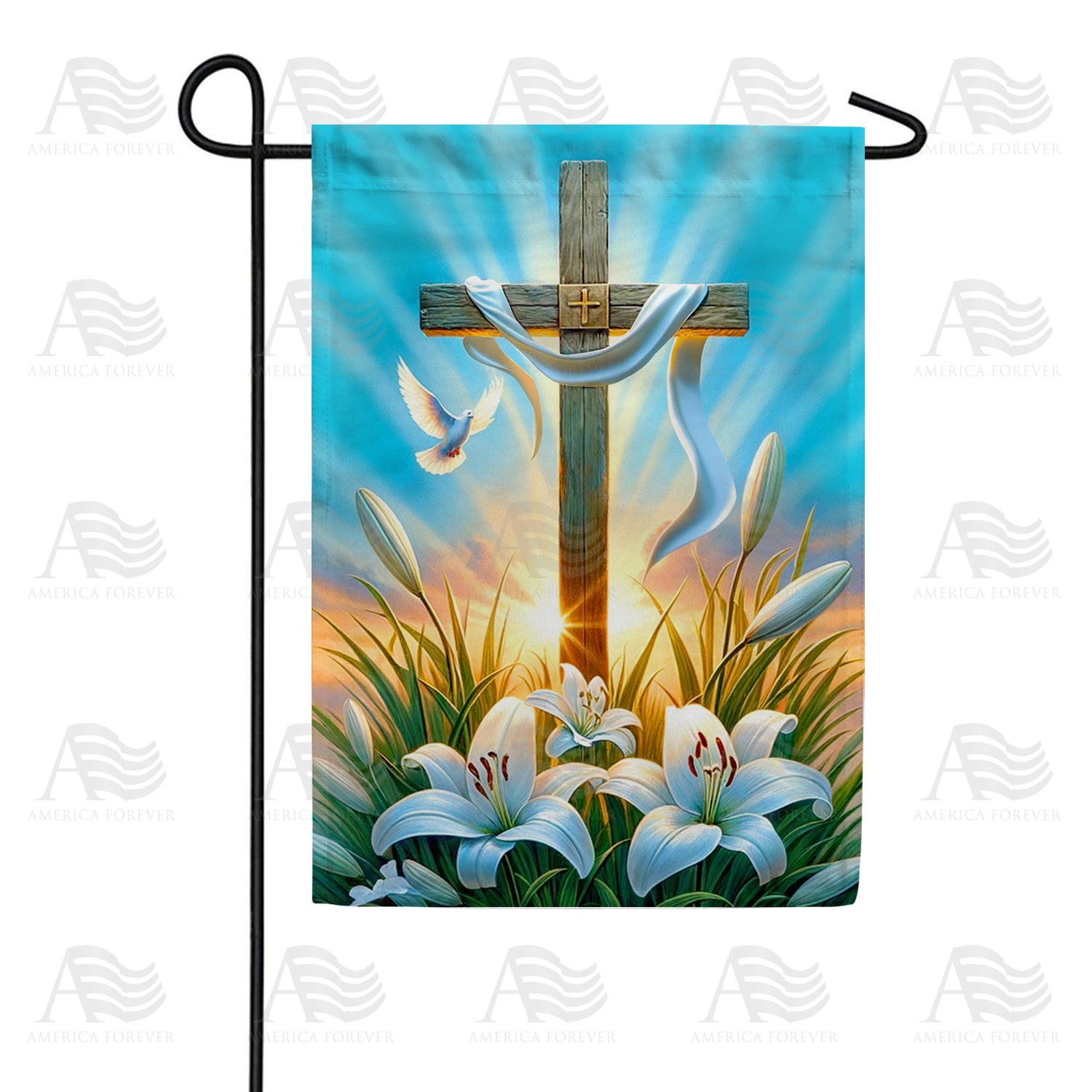 Dawn of Hope Cross Double Sided Garden Flag