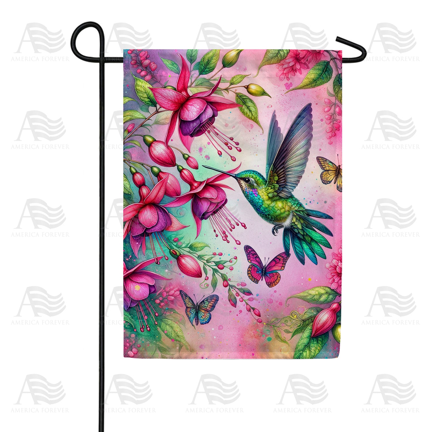 Hummingbird Retreat Double Sided Garden Flag