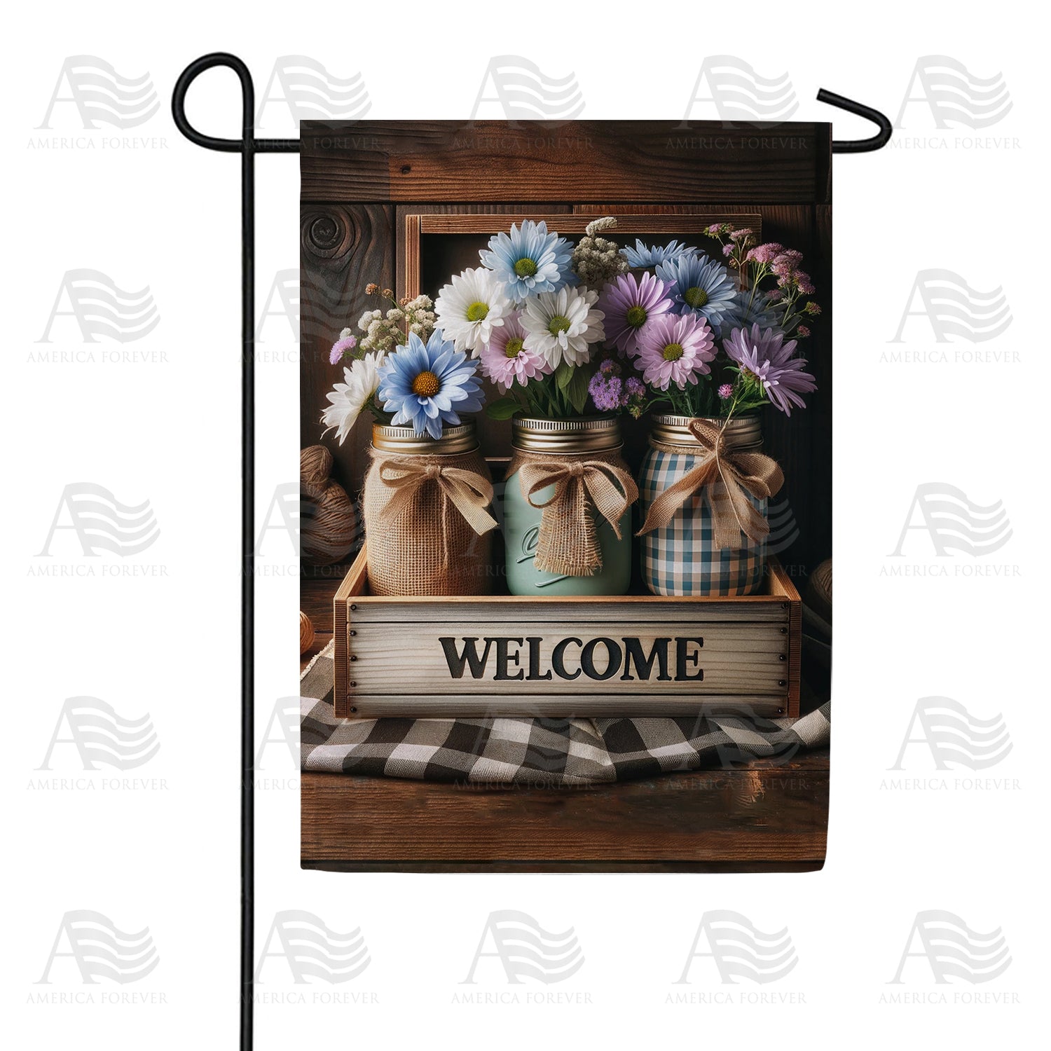 Rustic Welcome Blooms Double Sided Garden Flag