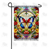 Butterfly Stained Glass Double Sided Garden Flag