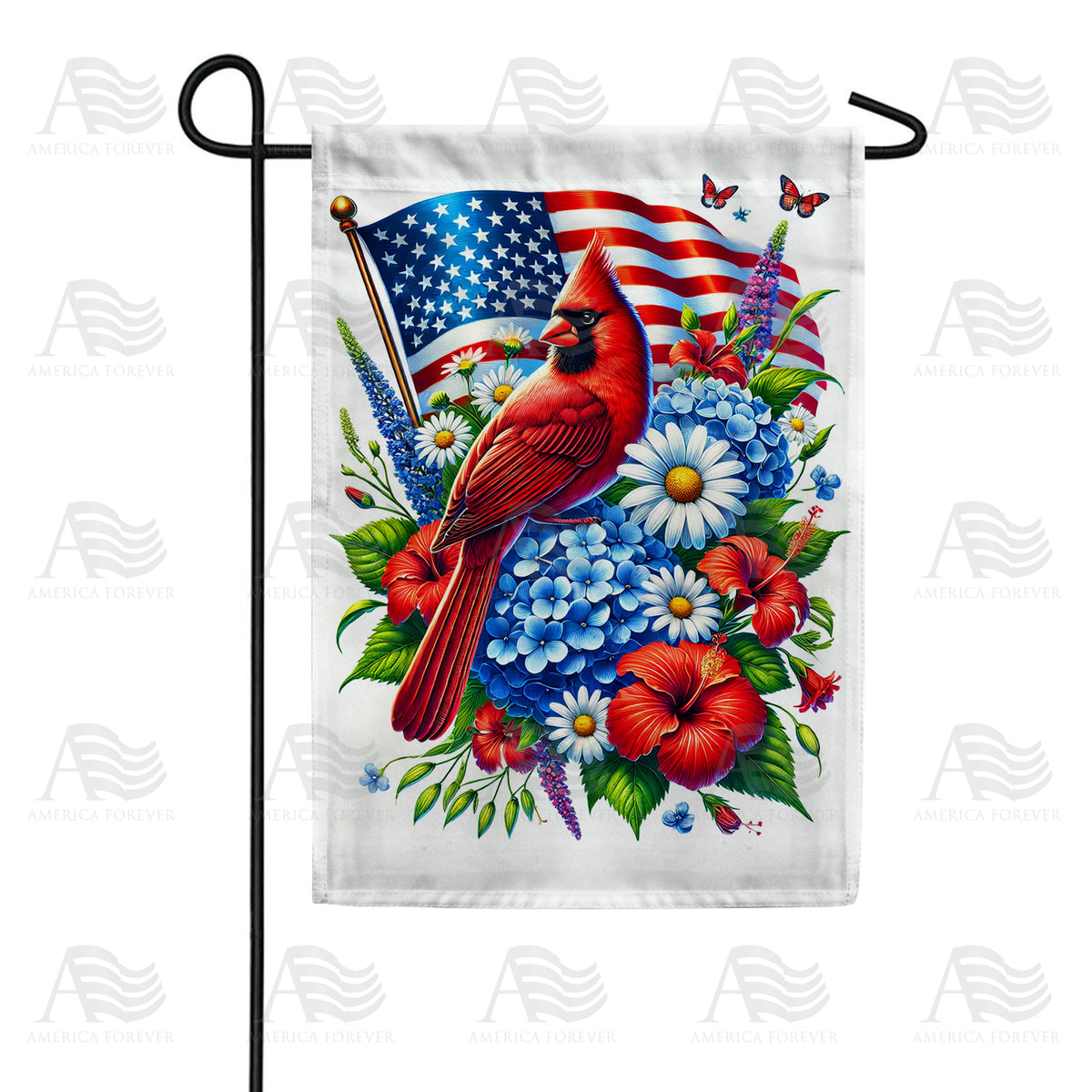 America Forever Patriotic Cardinal Double Sided Garden Flag