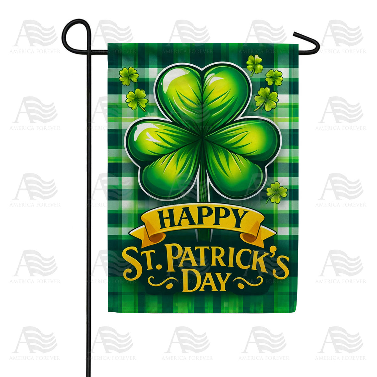 St. Patrick's Day Four-Leaf Clover Garden Flag