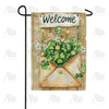Welcome Shamrock Envelope Double Sided Garden Flag