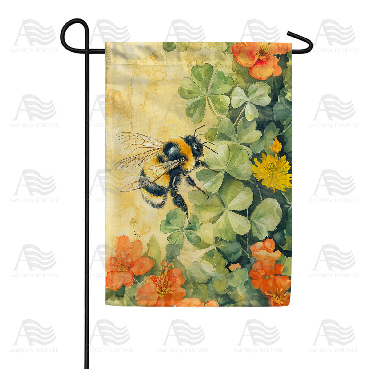Bee Shamrock Garden Double Sided Garden Flag