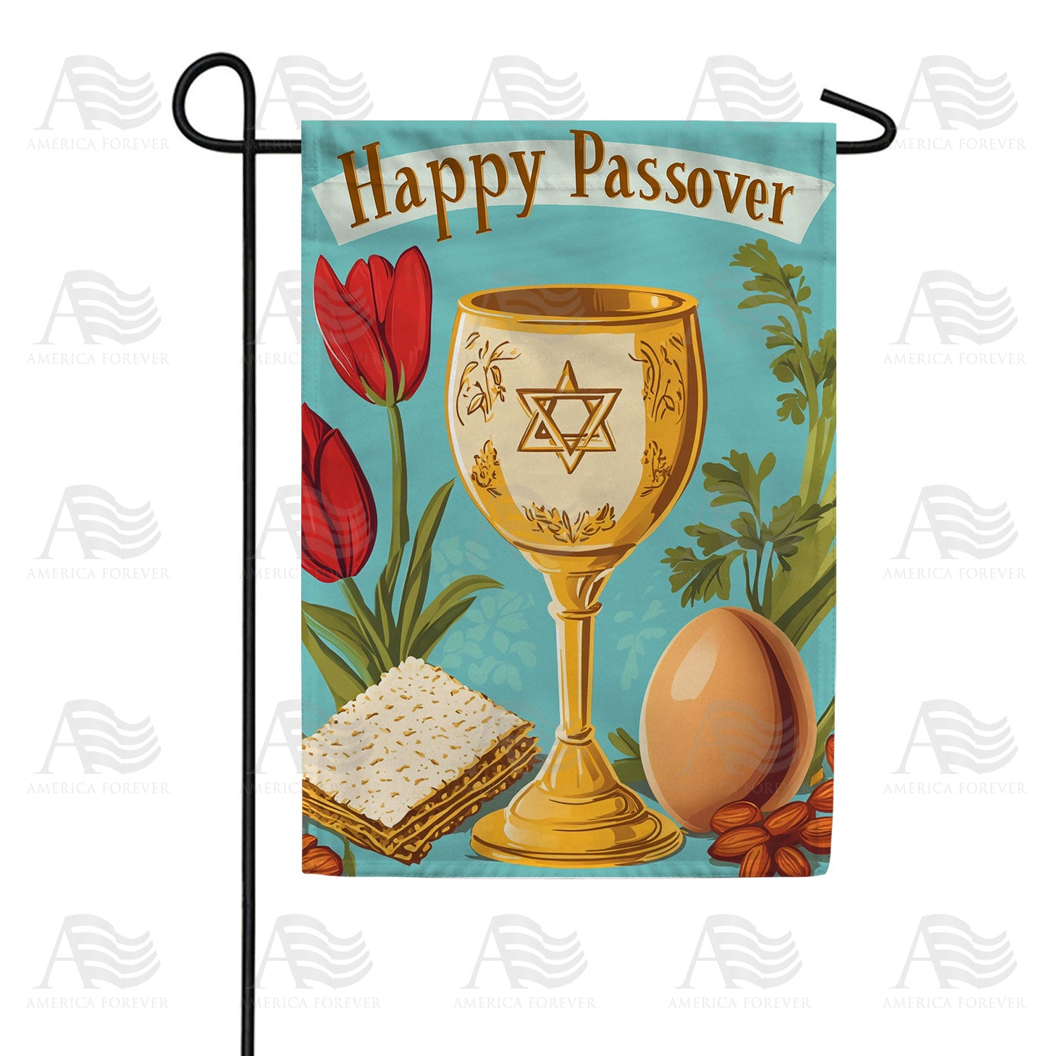 Happy Passover Seder Double Sided Garden Flag