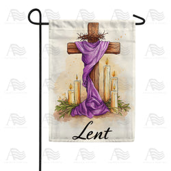 Lent Cross Candles Double Sided Garden Flag