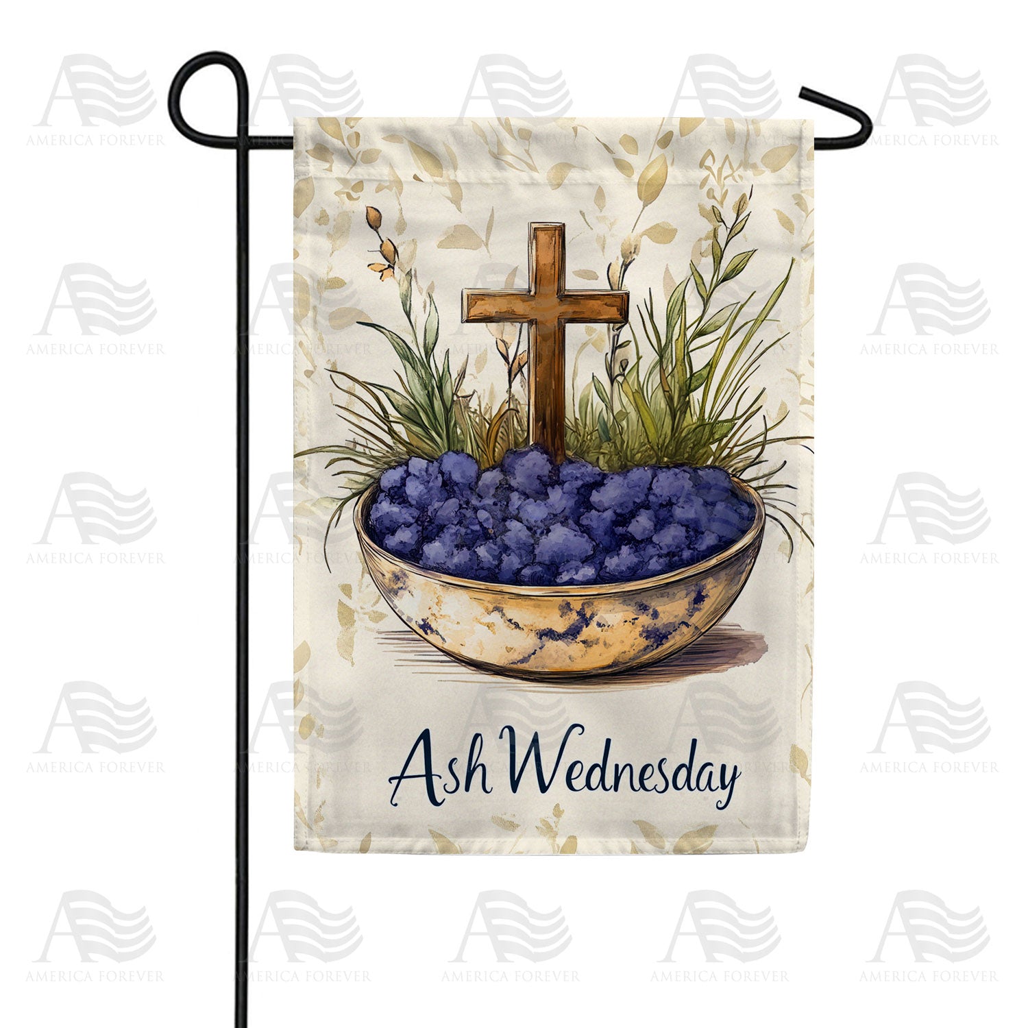 Ash Wednesday Cross Bowl Double Sided Garden Flag