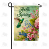 Hello Spring Hummingbird Floral Double Sided Garden Flag