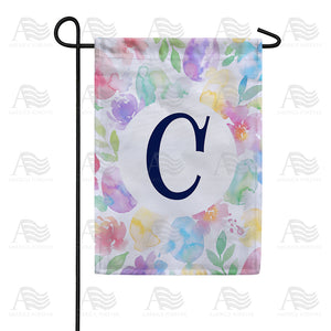 Watercolor Floral Monogram Double Sided Garden Flag 12.5" x 18"