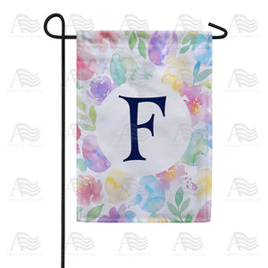 Watercolor Floral Monogram Double Sided Garden Flag 12.5" x 18"