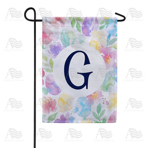 Watercolor Floral Monogram Double Sided Garden Flag 12.5" x 18"