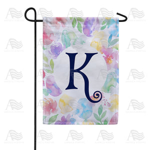 Watercolor Floral Monogram Double Sided Garden Flag 12.5" x 18"