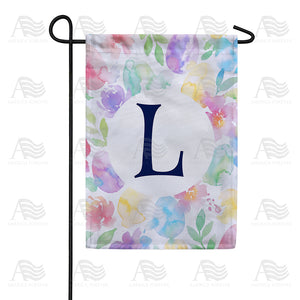 Watercolor Floral Monogram Double Sided Garden Flag 12.5" x 18"