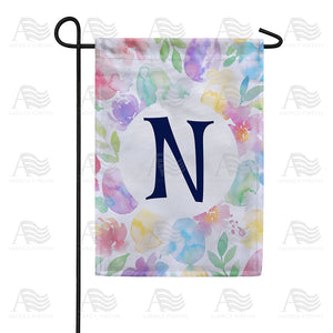 Watercolor Floral Monogram Double Sided Garden Flag 12.5" x 18"