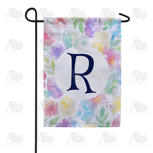 Watercolor Floral Monogram Double Sided Garden Flag 12.5" x 18"