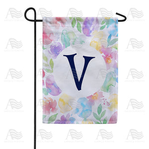 Watercolor Floral Monogram Double Sided Garden Flag 12.5" x 18"
