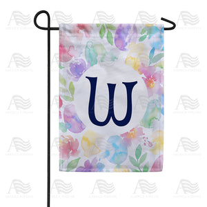 Watercolor Floral Monogram Double Sided Garden Flag 12.5" x 18"