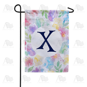 Watercolor Floral Monogram Double Sided Garden Flag 12.5" x 18"