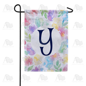 Watercolor Floral Monogram Double Sided Garden Flag 12.5" x 18"