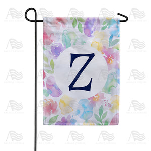 Watercolor Floral Monogram Double Sided Garden Flag 12.5" x 18"