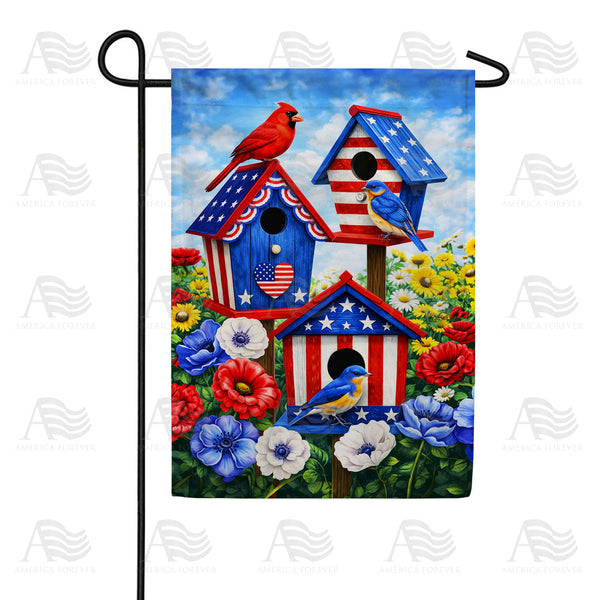 Patriotic Red Cardinals and Bluebirds Birdhouse Double Sided