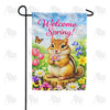 Welcome Spring Chipmunk with Flowers Garden Flag