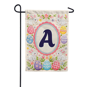 Easter Bunny Monogram Double Sided Garden Flag 12.5" x 18"