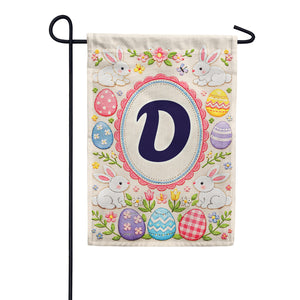 Easter Bunny Monogram Double Sided Garden Flag 12.5" x 18"