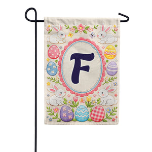 Easter Bunny Monogram Double Sided Garden Flag 12.5" x 18"