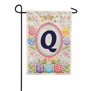 Easter Bunny Monogram Double Sided Garden Flag 12.5" x 18"