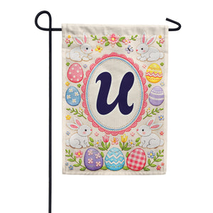 Easter Bunny Monogram Double Sided Garden Flag 12.5" x 18"