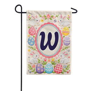 Easter Bunny Monogram Double Sided Garden Flag 12.5" x 18"