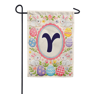 Easter Bunny Monogram Double Sided Garden Flag 12.5" x 18"