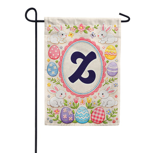 Easter Bunny Monogram Double Sided Garden Flag 12.5" x 18"