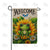 Welcome Frog Sunflower Double Sided Burlap Garden Flag