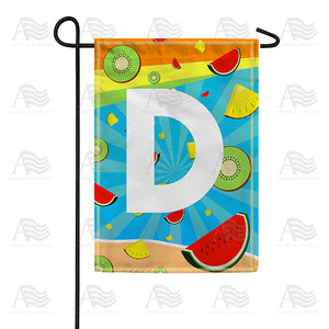 Summer Time Fruits Monogram Double Sided Garden Flag