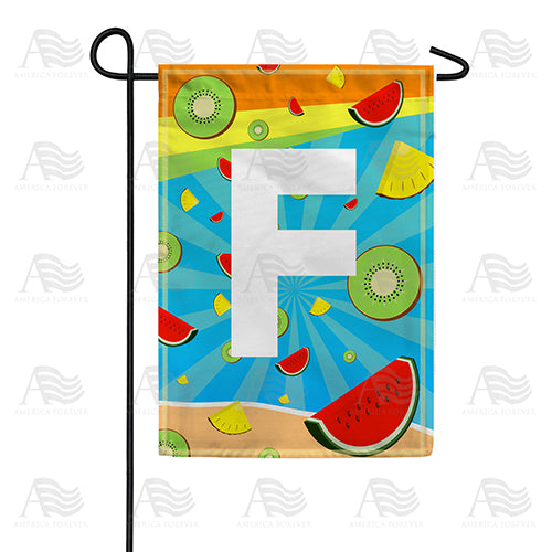 Summer Time Fruits Monogram Double Sided Garden Flag